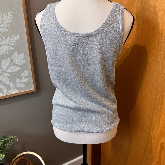 Silver Metallic Sweater Tank small - Picture 3 of 4